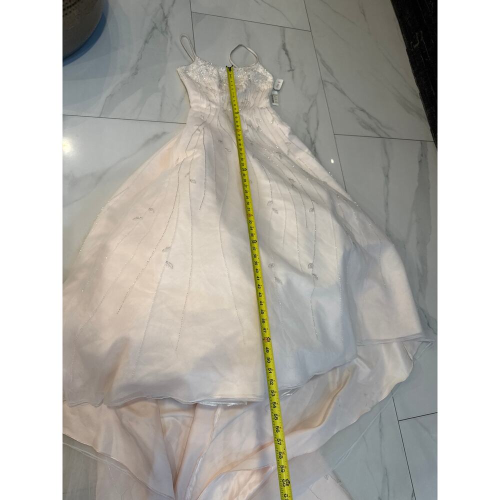 NWT Mon Cheri Blush Wedding Dress Beaded Embellished Bodice/skirt Sz 8 - Picture 15 of 16